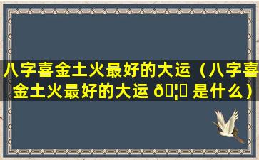 八字喜金土火最好的大运（八字喜金土火最好的大运 🦍 是什么）